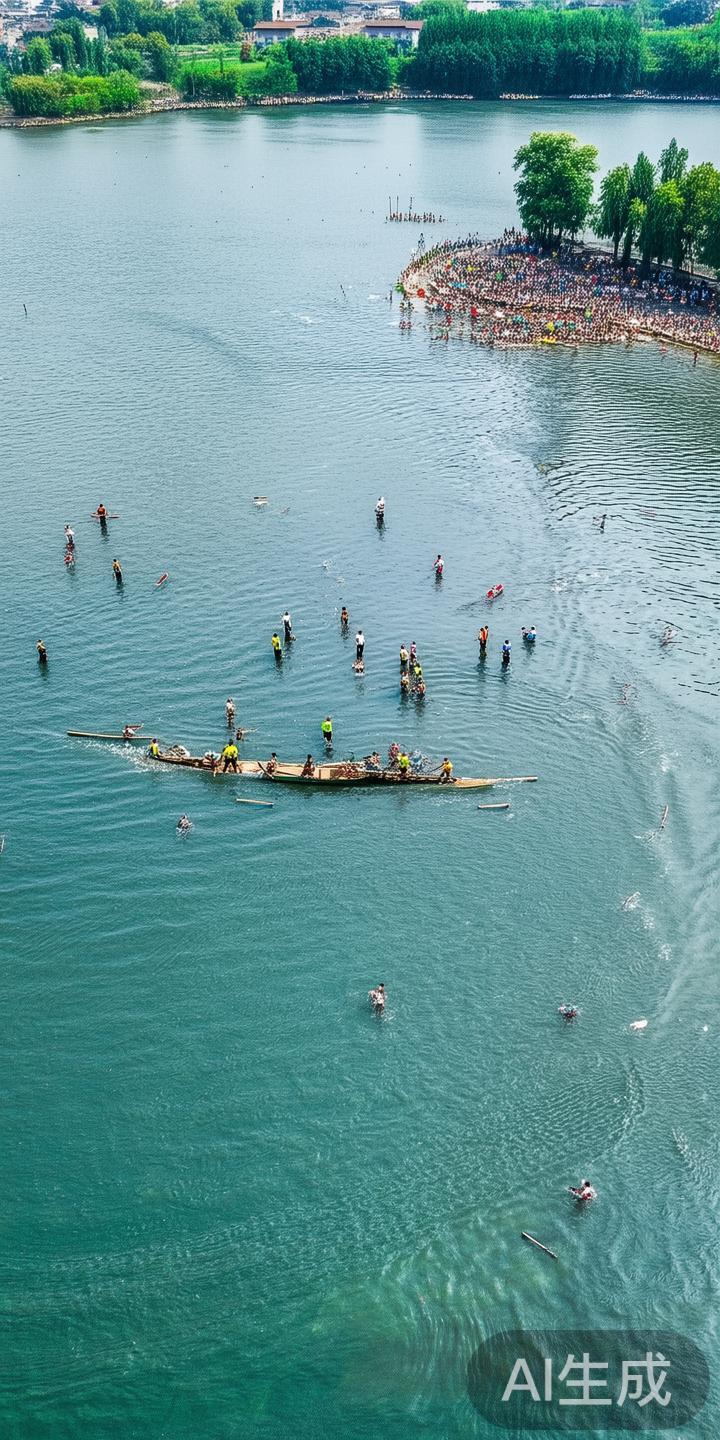 到了夏天，江南地区的体育热潮更是高涨。水上运动如划